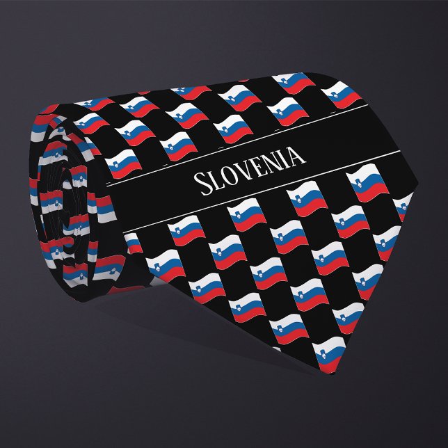 Wavy Slovenia Flag Pattern  Tie (Creator Uploaded)