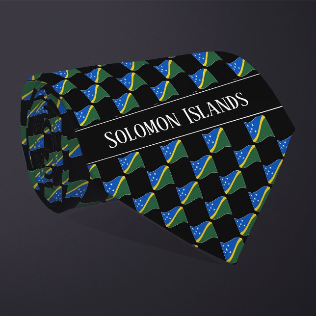 Wavy Solomon Islands Flag Pattern  Tie (Creator Uploaded)
