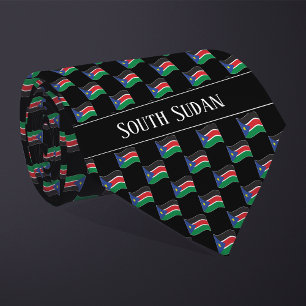 Wavy South Sudan Flag Pattern Tie