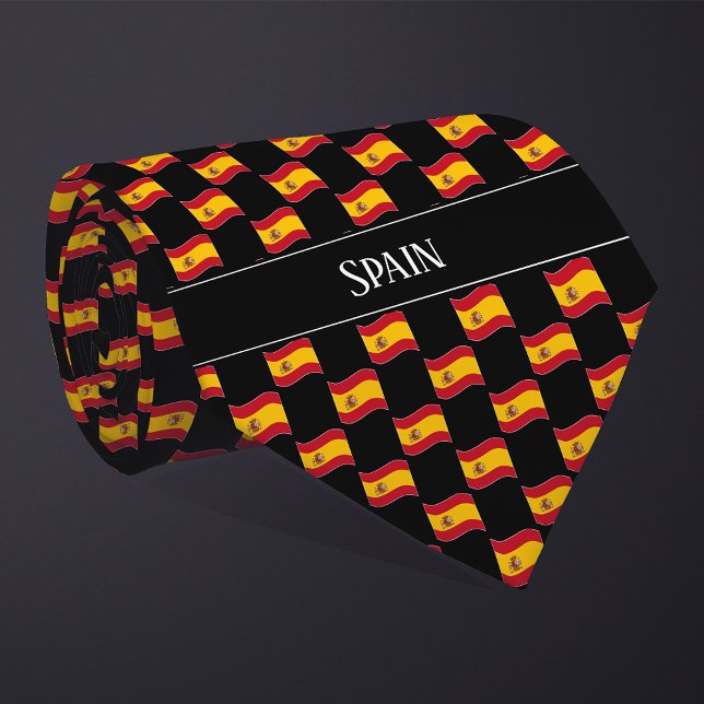 Wavy Spain Flag Pattern  Tie (Creator Uploaded)
