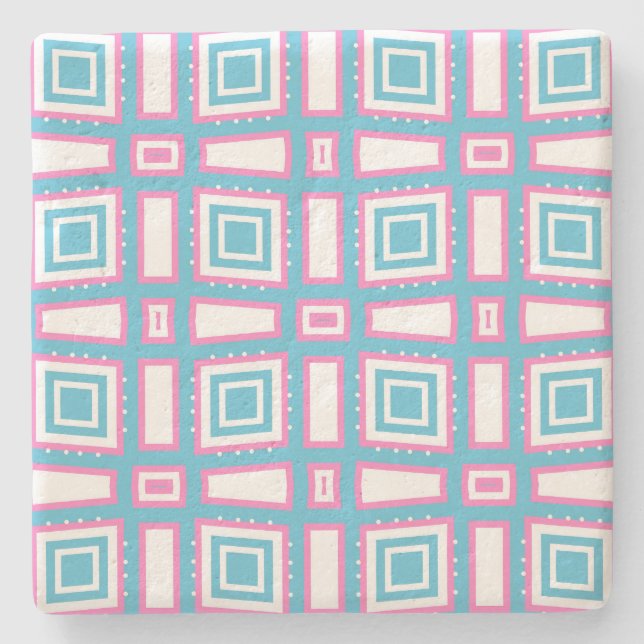 Wavy Square Limestone Coasters (Front)