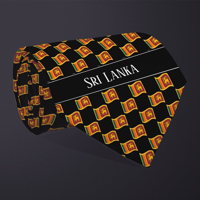 Wavy Sri Lanka Flag Pattern  Tie (Creator Uploaded)