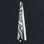 Wavy Stripe Art Black White Neck Tie<br><div class="desc">Custom Abstract Wavy Art Striped Black and White Ties - Customisable - or Choose / add your favourite background colour with Customisation tool ! MIGNED Design</div>