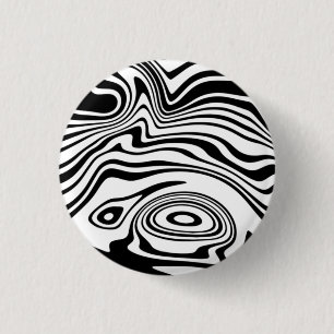 Wavy Stripe Black and White Button