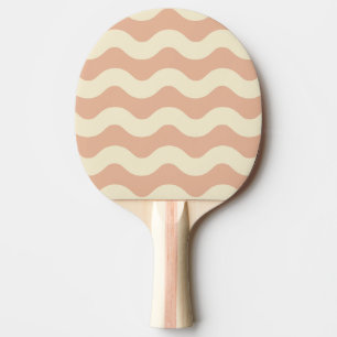 Wavy Stripe Sweet Peach Colour Ping Pong Paddle