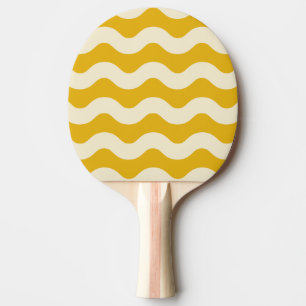 Wavy Stripe Warm Sunflower Colour Ping Pong Paddle