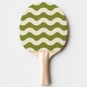 Wavy Stripe Willow Green Colour Ping Pong Paddle