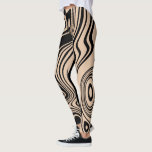 Wavy Striped Black Beige Leggings or Choose Colour<br><div class="desc">Custom Colours Leggings with Abstract Wrapped Wavy Striped Black and Beige Colours - or Choose / add your favourite background colours - Resize and move or remove and add elements / text with Customisation tool ! Design by MIGNED. Please see my other projects / designs. You can also transfer my...</div>