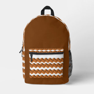 Wavy Stripes Backpack – Earthy Brown & White Chic