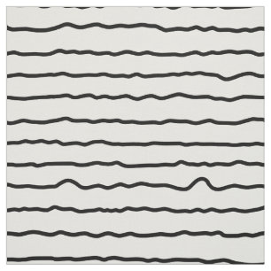 wavy stripes black and white fabric