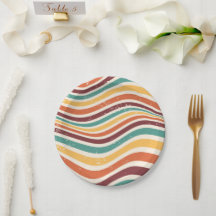 Wavy stripes, grunge. Retro groovy 