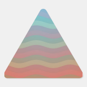 Wavy Stripes Orange Blue Gradient Triangle Sticker