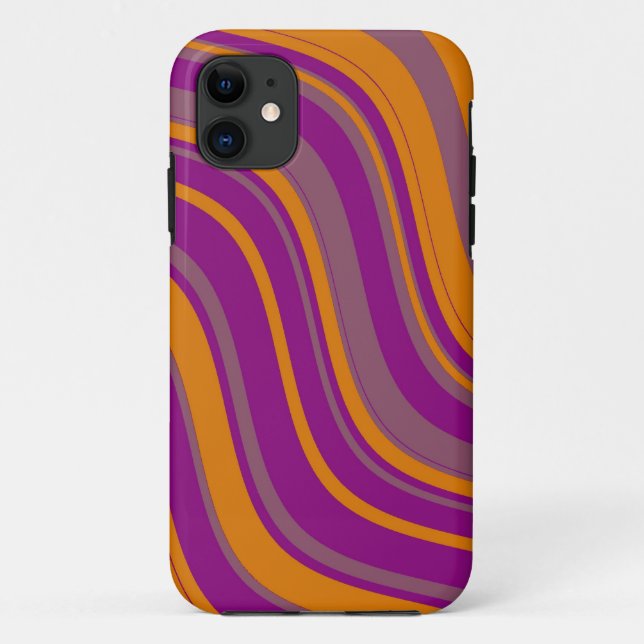 Wavy Stripes Pattern (Yellow, Purple) Case-Mate iPhone Case (Back)