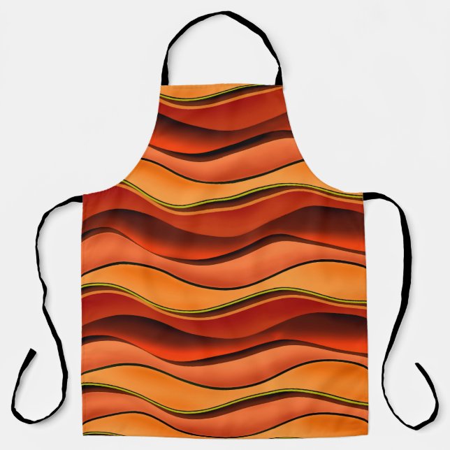Wavy Stripes: Seamless Pattern Design. Apron (Front)
