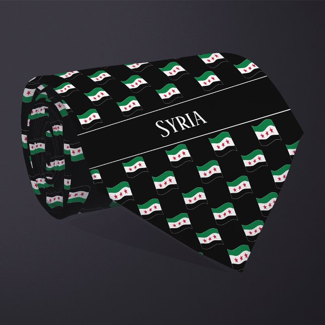 Wavy Syria Flag Pattern  Tie (Creator Uploaded)