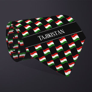 Wavy Tajikistan Flag Pattern Tie