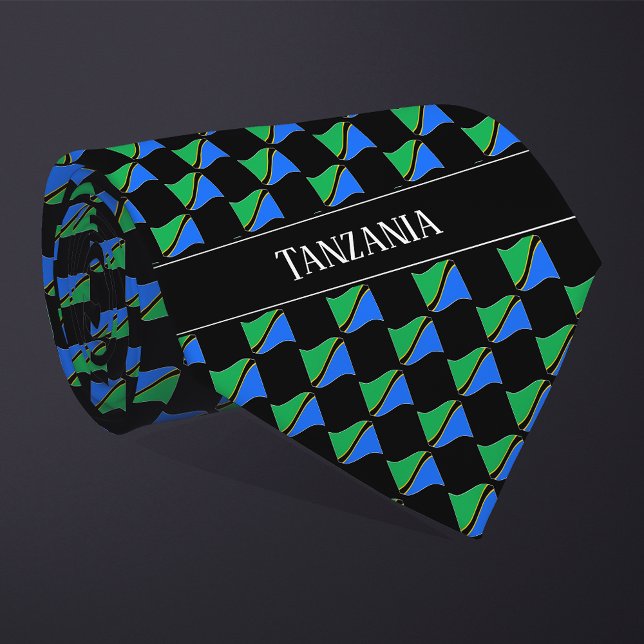 Wavy Tanzania Flag Pattern  Tie (Creator Uploaded)