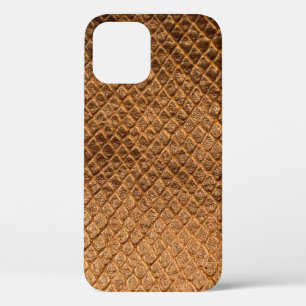 Wavy texture background bronze snake leatherleathe iPhone 12 case