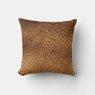 Wavy texture background bronze snake leatherleathe cushion