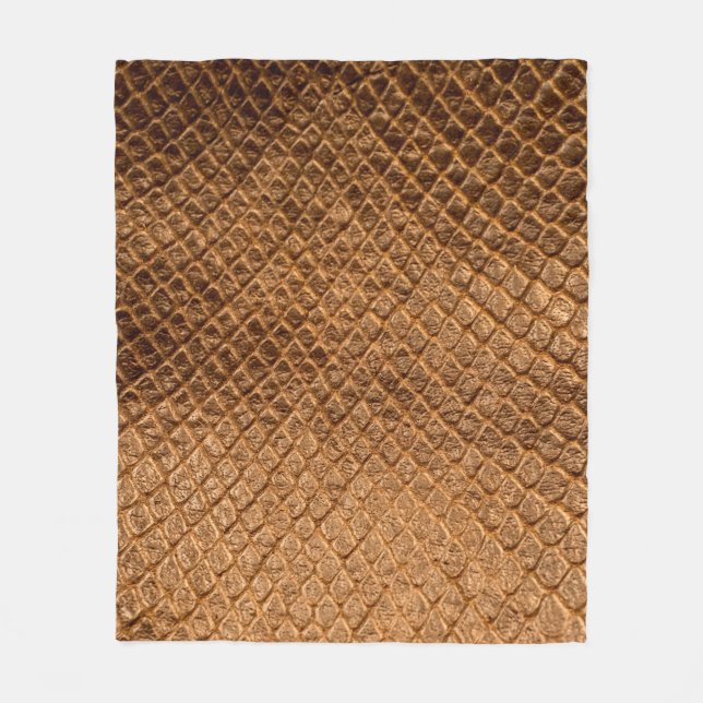 Wavy texture background bronze snake leatherleathe fleece blanket (Front)