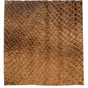 Wavy texture background bronze snake leatherleathe shower curtain