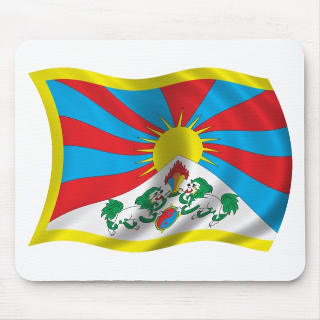 Wavy Tibet Flag Mouse Pad (Front)