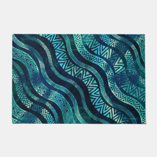Wavy Tribal Ethnic Boho Pattern Doormat