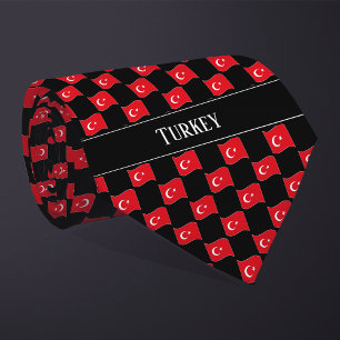 Wavy Turkey Flag Pattern Tie