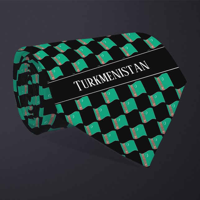 Wavy Turkmenistan Flag Pattern  Tie (Creator Uploaded)
