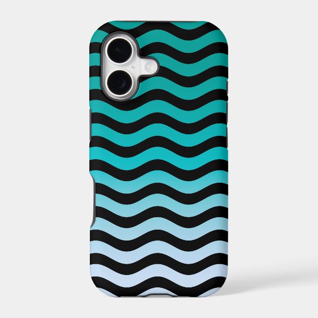 Wavy Turquoise Stripes Pattern (Back)