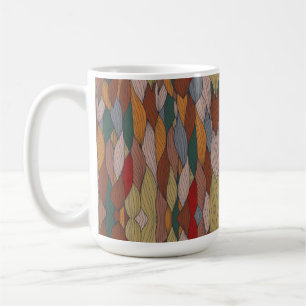 Wavy Unique Pattern with Pink Orange Brown Green  Coffee Mug