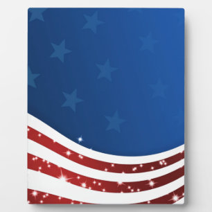 Wavy USA/SAD flag, stars, sochi games Plaque