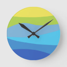 Wavy Vibrant Colourful Design Blue Green Yellow