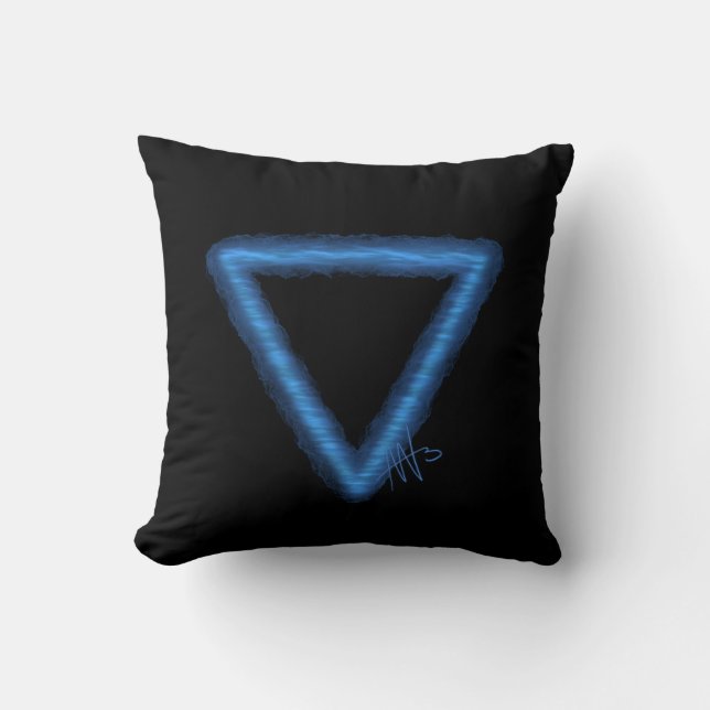 Wavy Water Element Alchemy Symbol Cushion (Front)