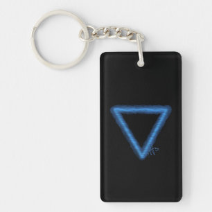 Wavy Water Element Alchemy Symbol Key Ring