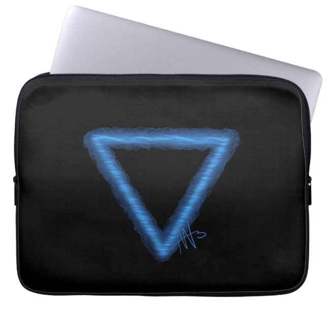 Wavy Water Element Alchemy Symbol Laptop Sleeve (Front)