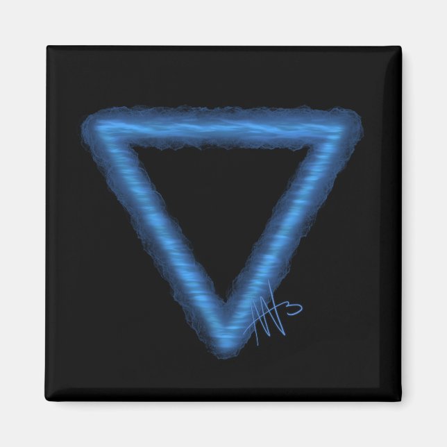 Wavy Water Element Alchemy Symbol Magnet (Front)