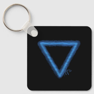 Wavy Water Element Alchemy Symbol Metal Key Ring
