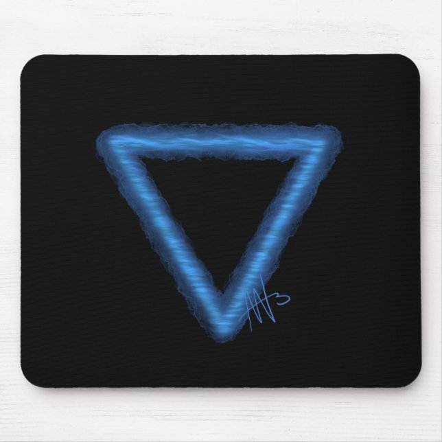 Wavy Water Element Alchemy Symbol Mouse Pad (Front)