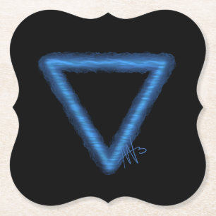 Wavy Water Element Alchemy Symbol Paper Coaster