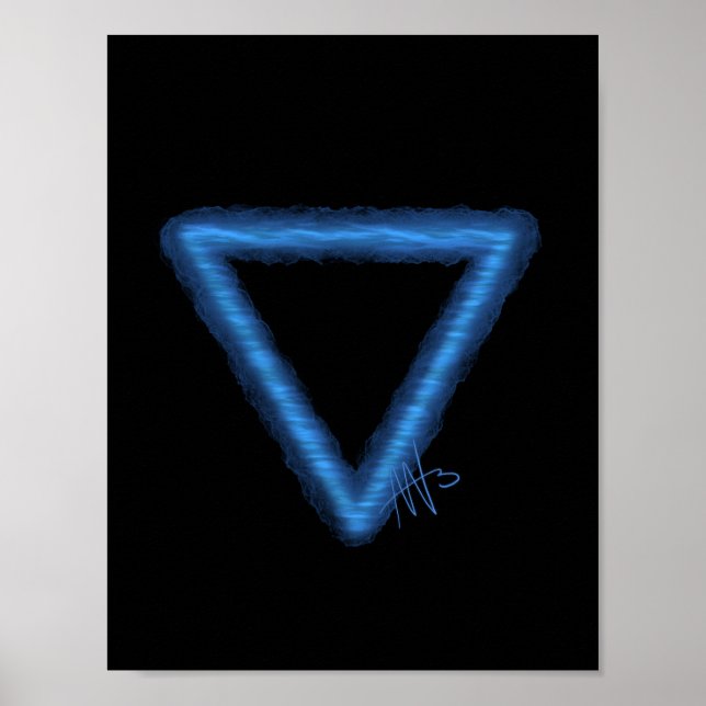 Wavy Water Element Alchemy Symbol Poster (Front)