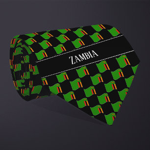 Wavy Zambia Flag Pattern Tie