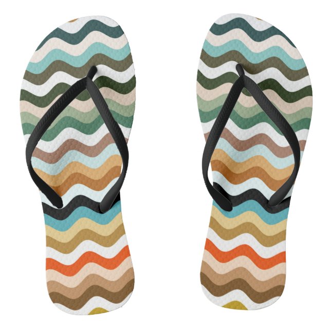 Wavy Zigzag Multicolored Pattern Thongs (Footbed)