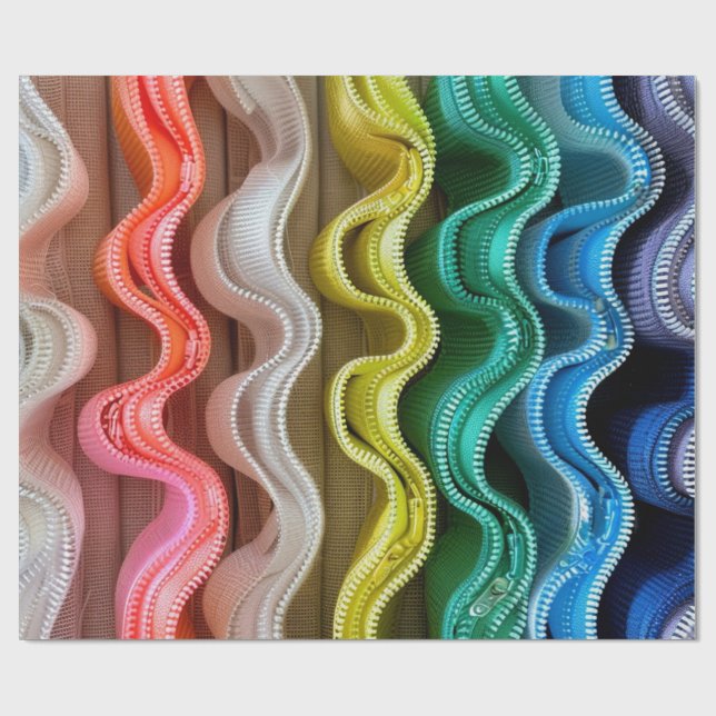 Wavy Zippers Wrapping Paper (Flat)