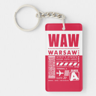 WAW Warsaw Airport Key Ring