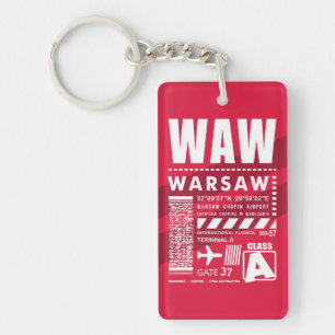 WAW Warsaw Airport Key Ring