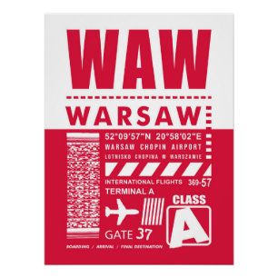 WAW Warsaw Airport Poster