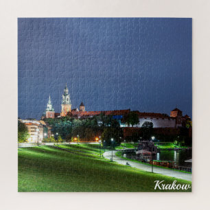 Wawel castle at night in Krakow, Poland Jigsaw Puzzle