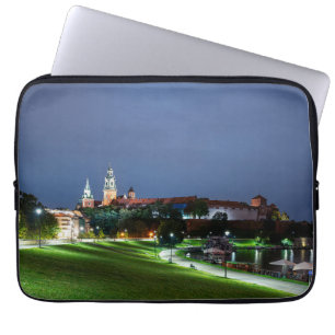 Wawel castle at night in Krakow, Poland Laptop Sleeve