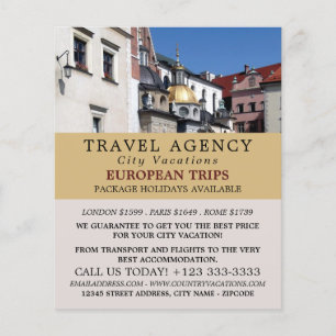 Wawel Cathedral, Kraków, Travel Agency Advertising Flyer